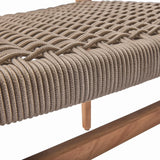 Ravoli Teak and Rope Outdoor Dining Side Chair (Taupe) Teak Warehouse