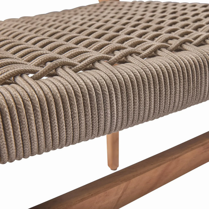 Ravoli Teak and Rope Outdoor Dining Side Chair (Taupe) Teak Warehouse
