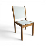 Santorini Teak A-Grade and Mesh Stacking Outdoor Dining Side Chair (White)