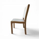Santorini Teak A-Grade and Mesh Stacking Outdoor Dining Side Chair (White)