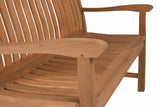 Wave Teak Outdoor Bench (2 Seat) Teak Warehouse