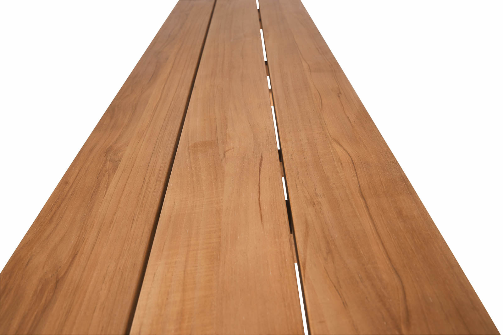 Wooden planks are arranged side by side, forming a smooth, flat surface. The light brown wood has visible grain patterns, and a narrow gap runs between some planks.