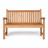 Wave Teak Outdoor Bench (2 Seat) Teak Warehouse