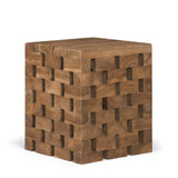 Crossword Organic Teak Outdoor Side Table (Tall) - Teak Warehouse