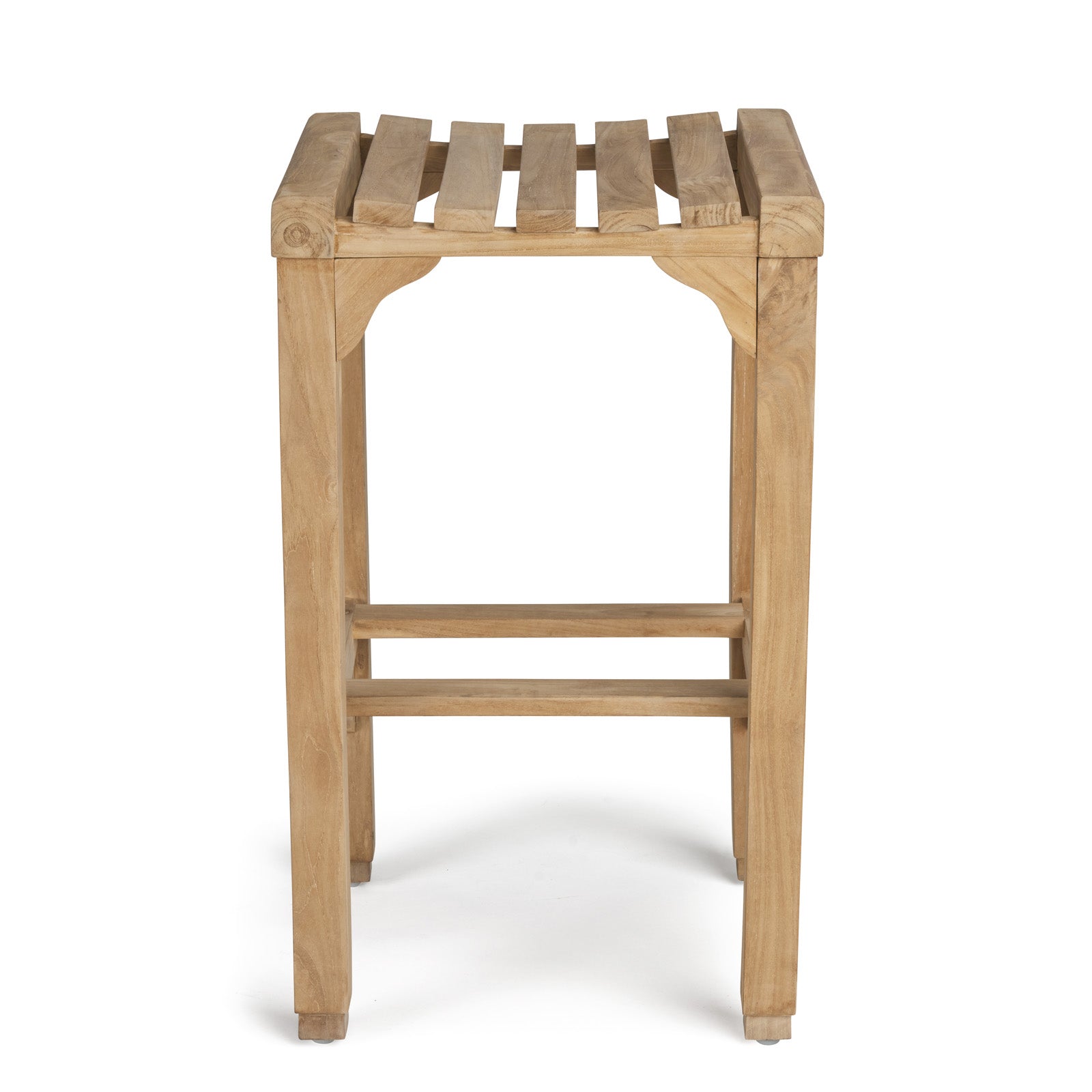 Classic Teak Outdoor Backless Bar Stool