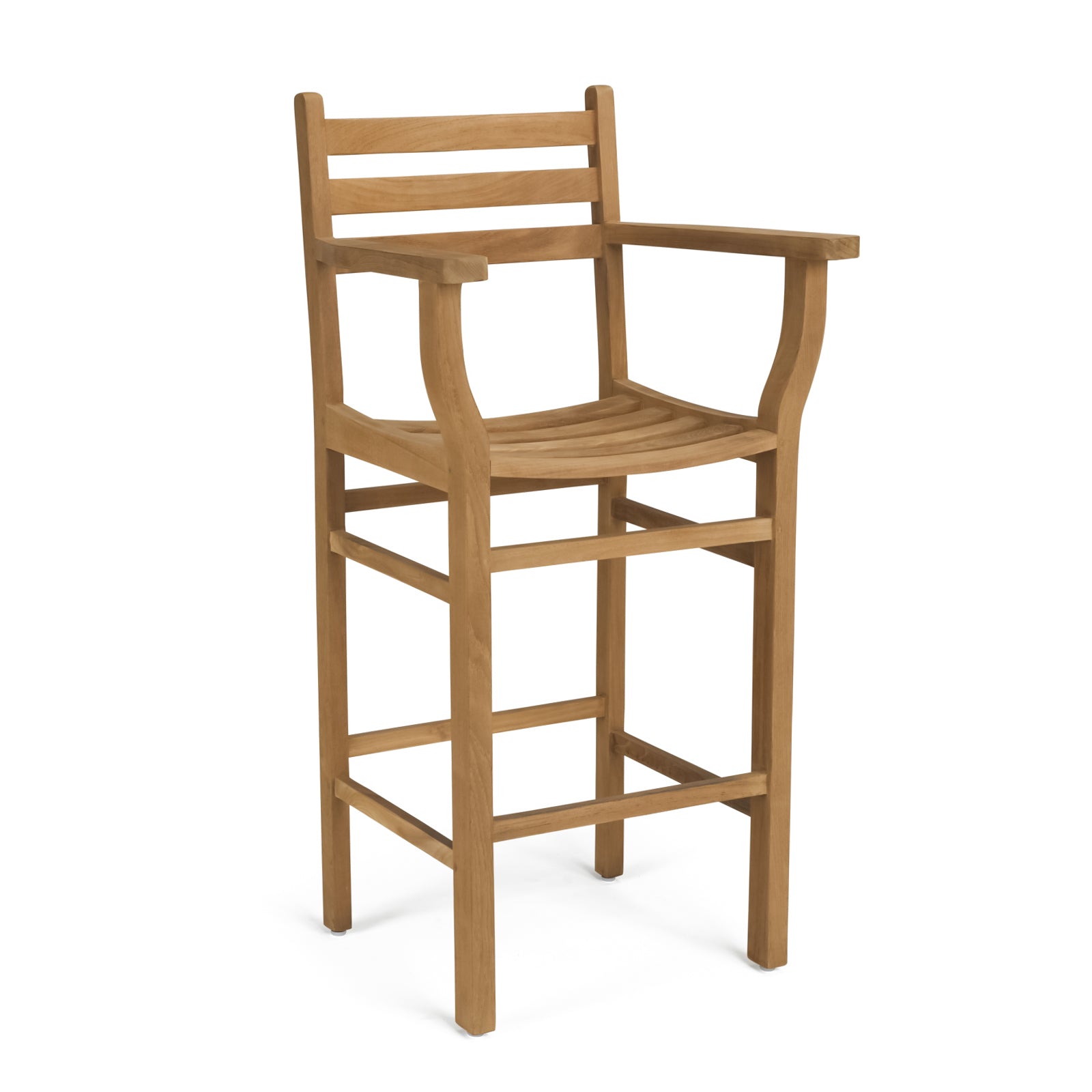 Pager Teak Outdoor Arm Bar Stool