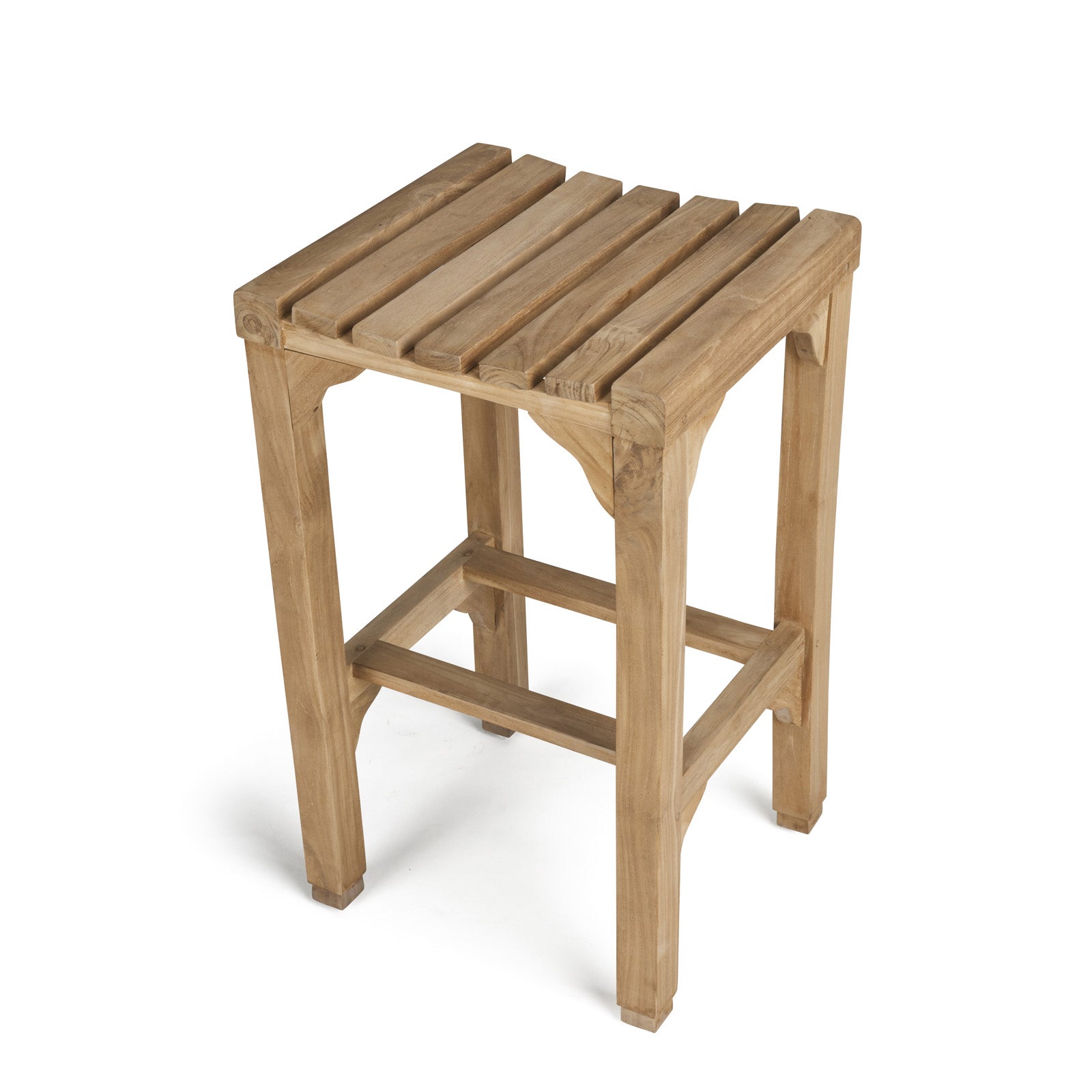 Classic Teak Outdoor Backless Bar Stool