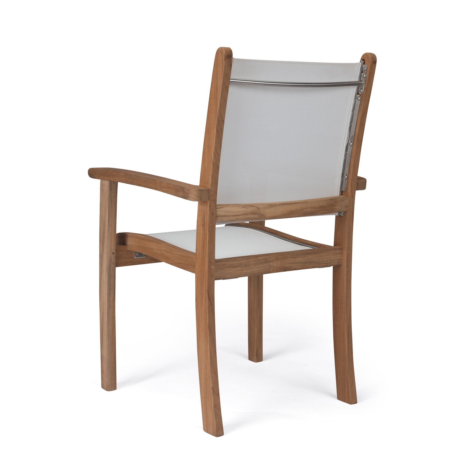 Santorini Teak Stacking Outdoor Dining Chair (White)