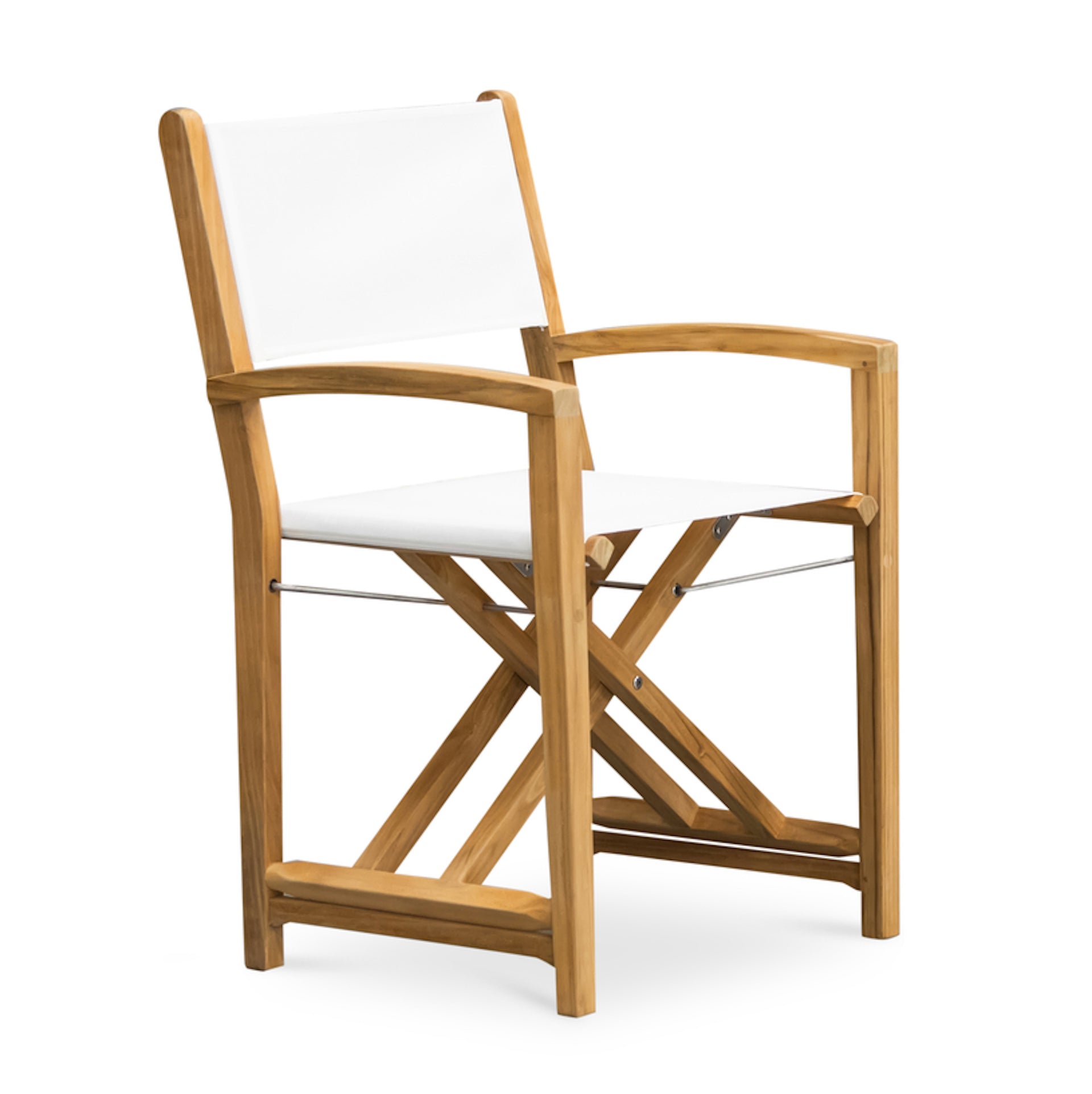 Santorini Teak Outdoor Folding Dining Chair (White)