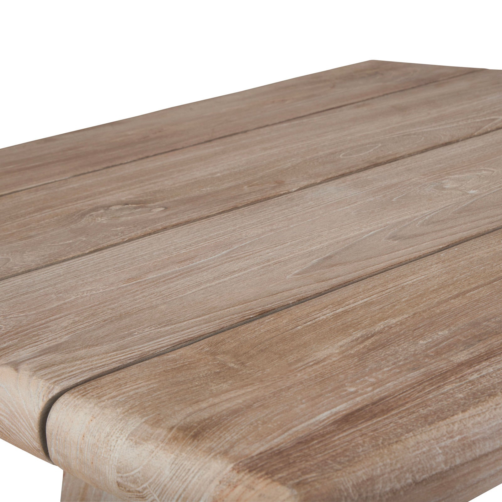 A light wood table with a smooth, plank-like design. It is the main focus, with no additional objects in a plain white background.