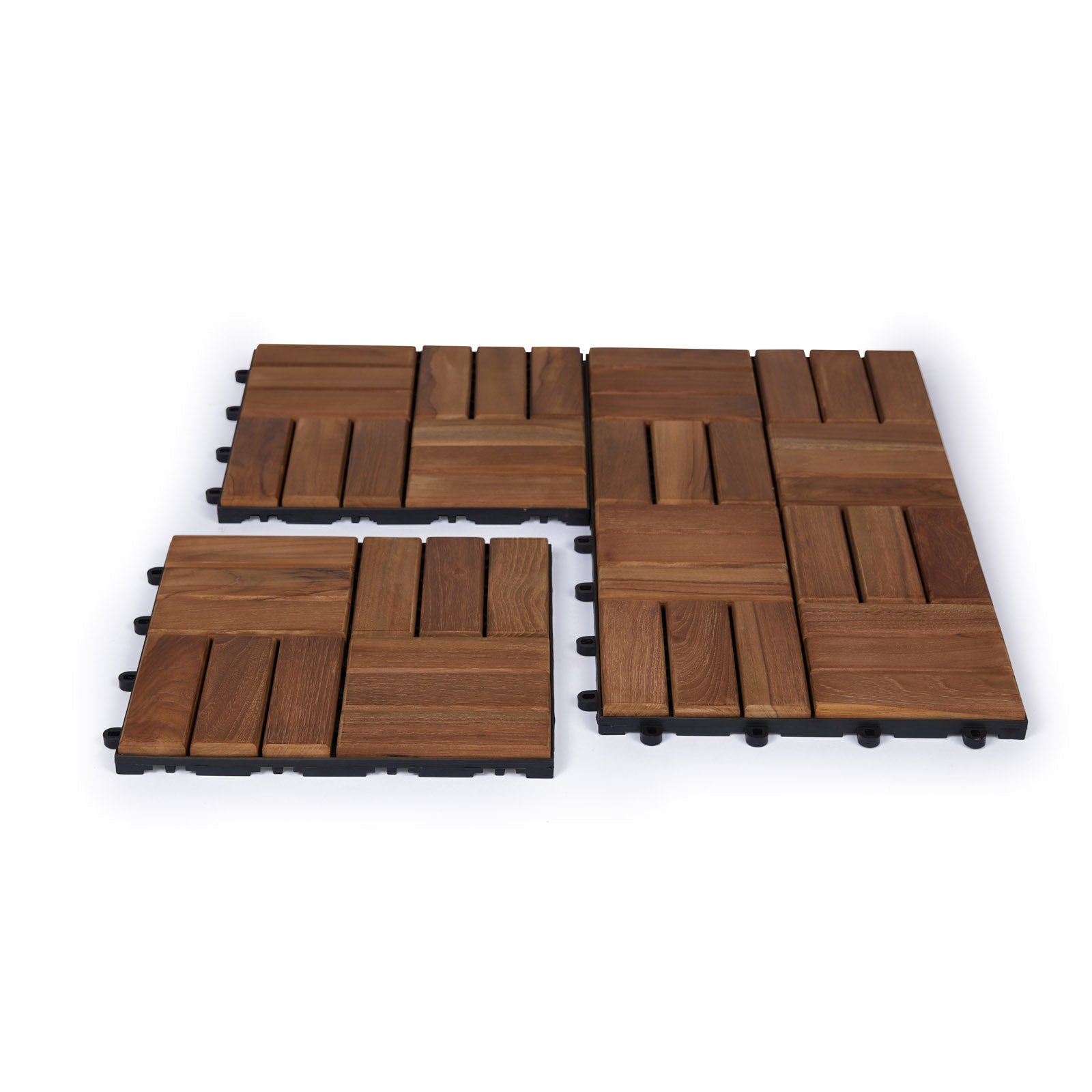 Teak Flooring Tiles Cross Style (Set of 4)