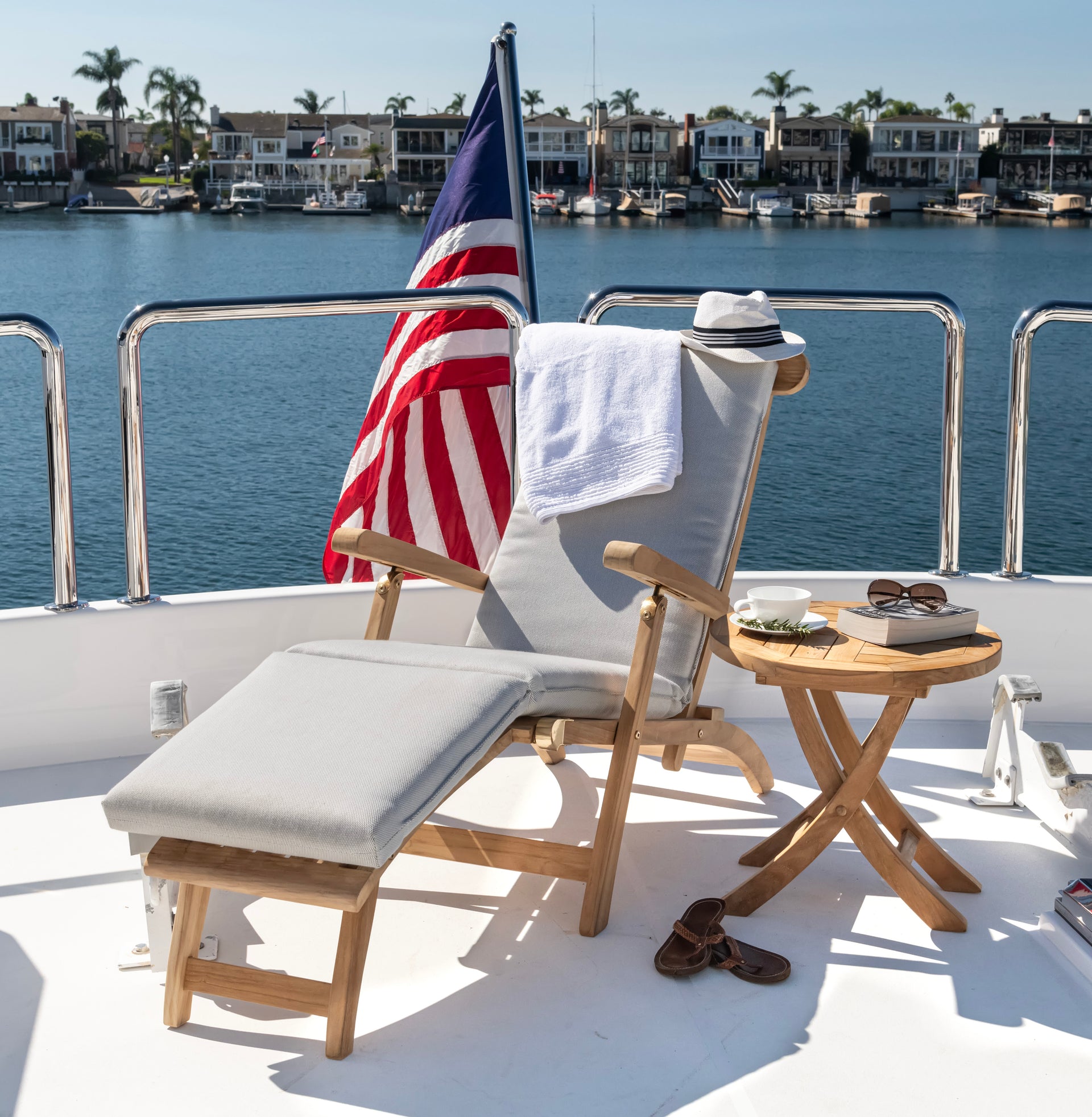 Port Teak Outdoor Folding Side Table