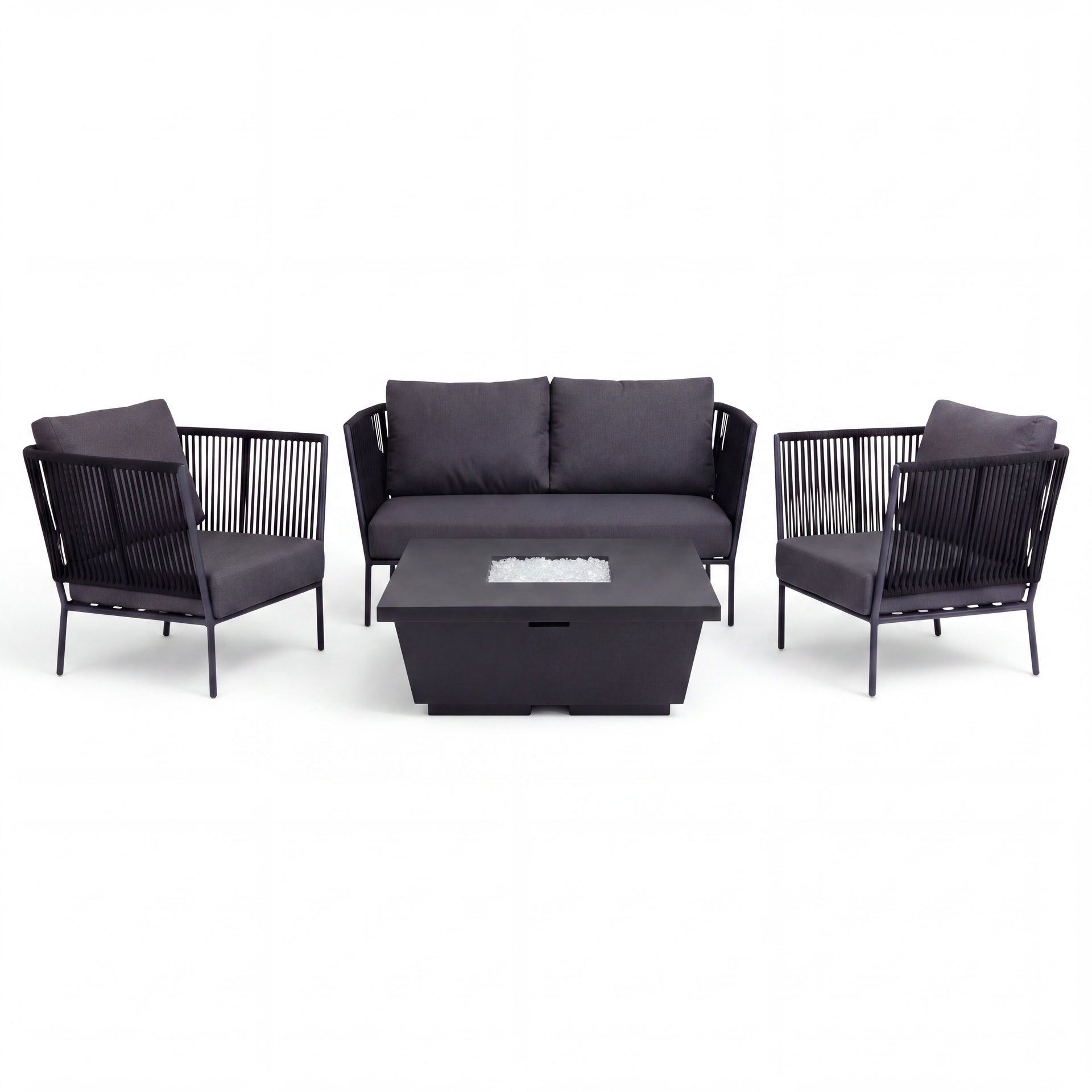 Beverly Hills Loveseat Lounge and Fire Pit Set