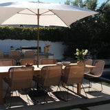 Capri Square Alu Teak Umbrella 8 ft (White) Teak Warehouse