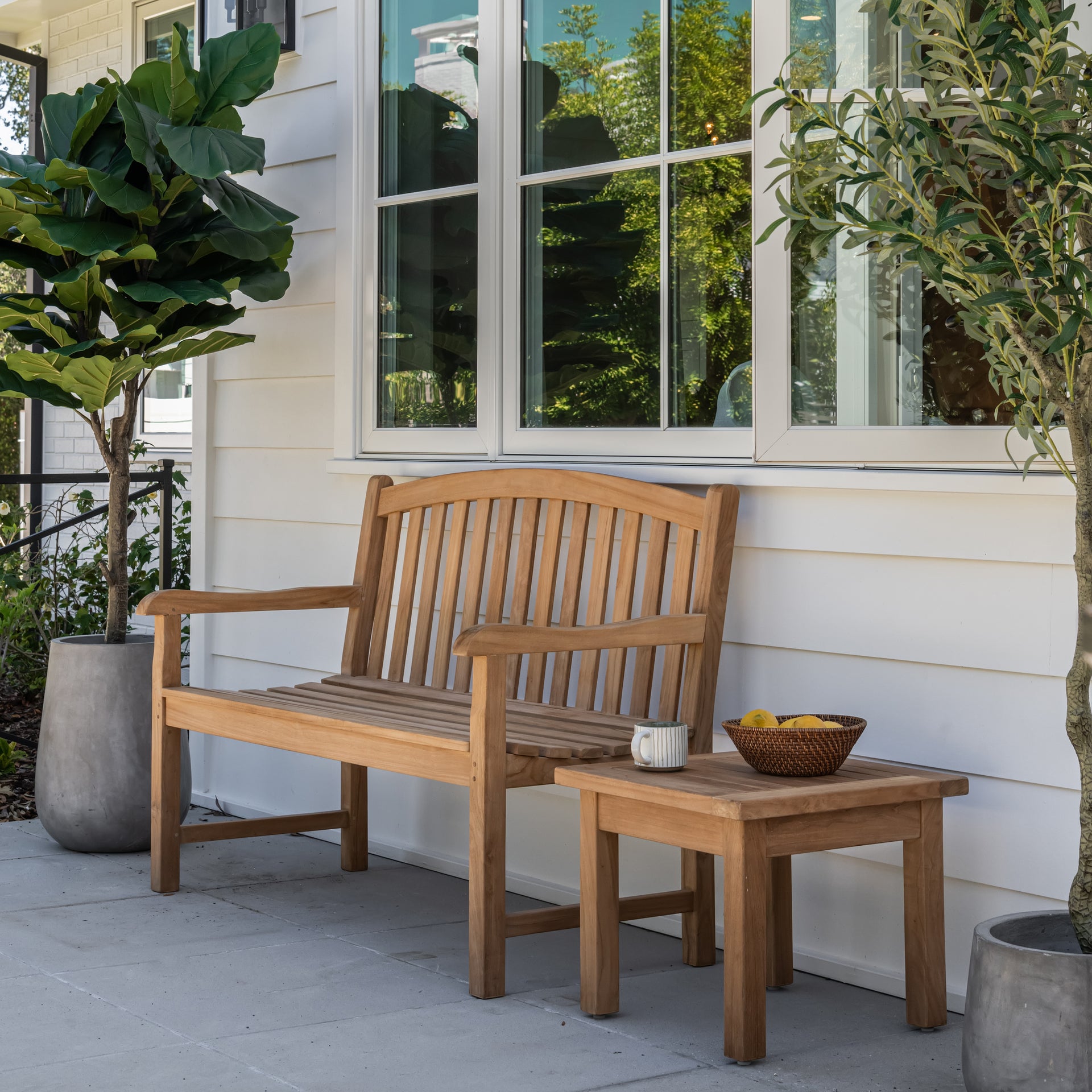 Bowback 2-Seater Teak Outdoor Bench