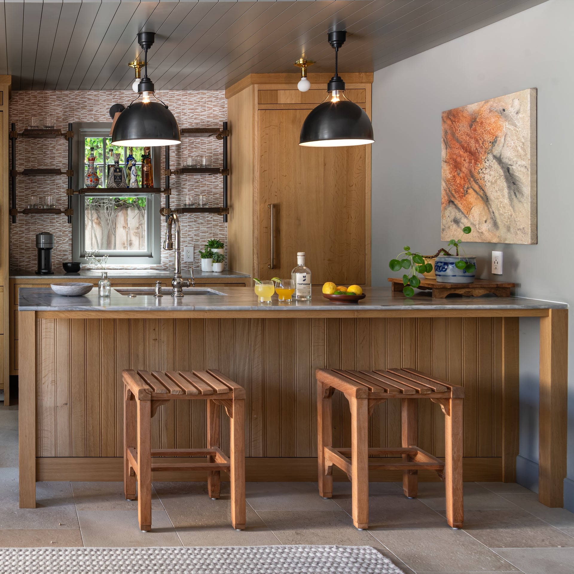 Classic Teak Outdoor Backless Counter Stool