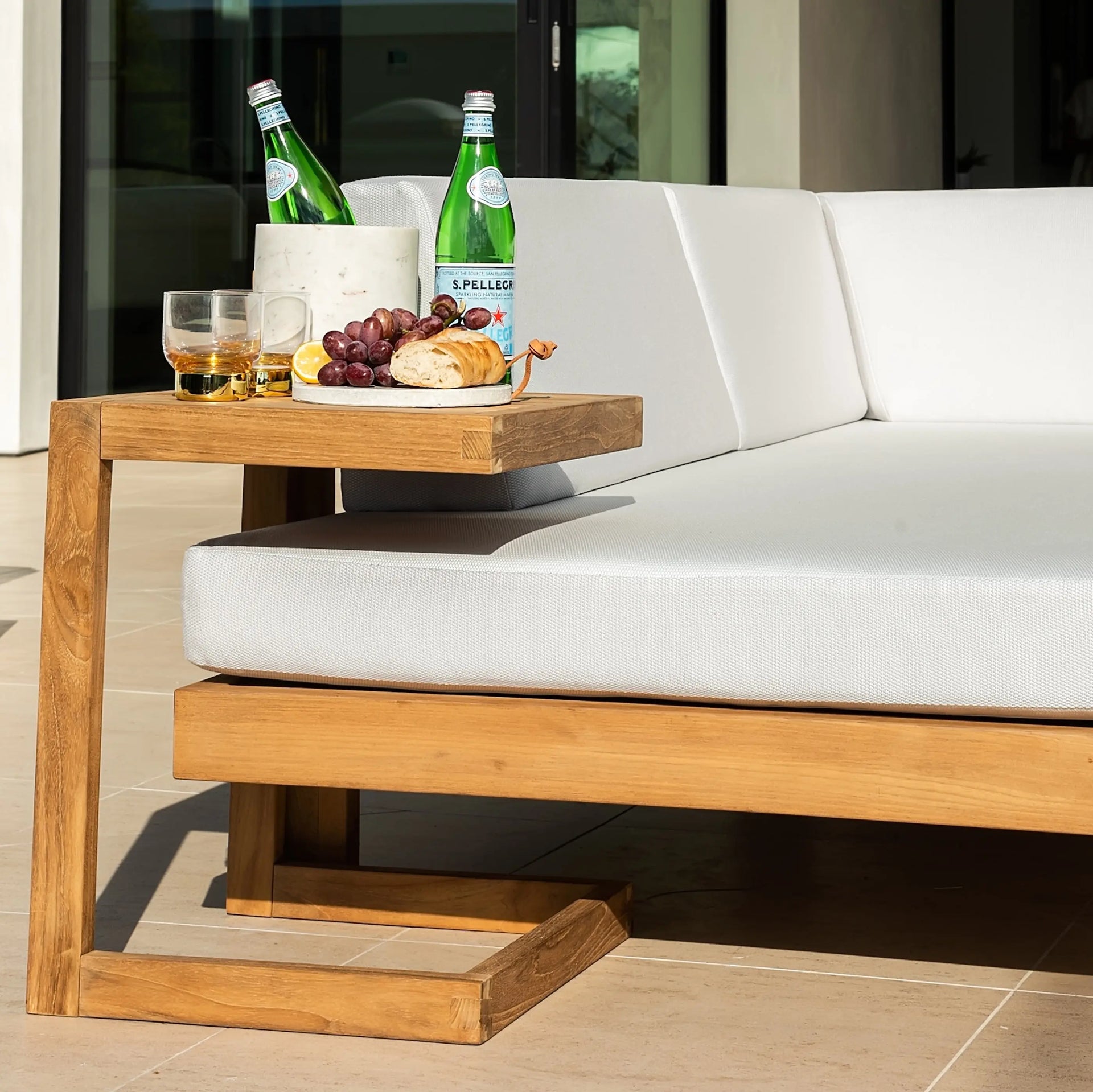 Cabo Teak Outdoor Accent C-Table Teak Warehouse
