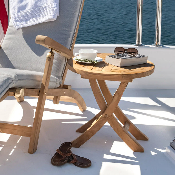 Port Teak Outdoor Folding Side Table Teak Warehouse