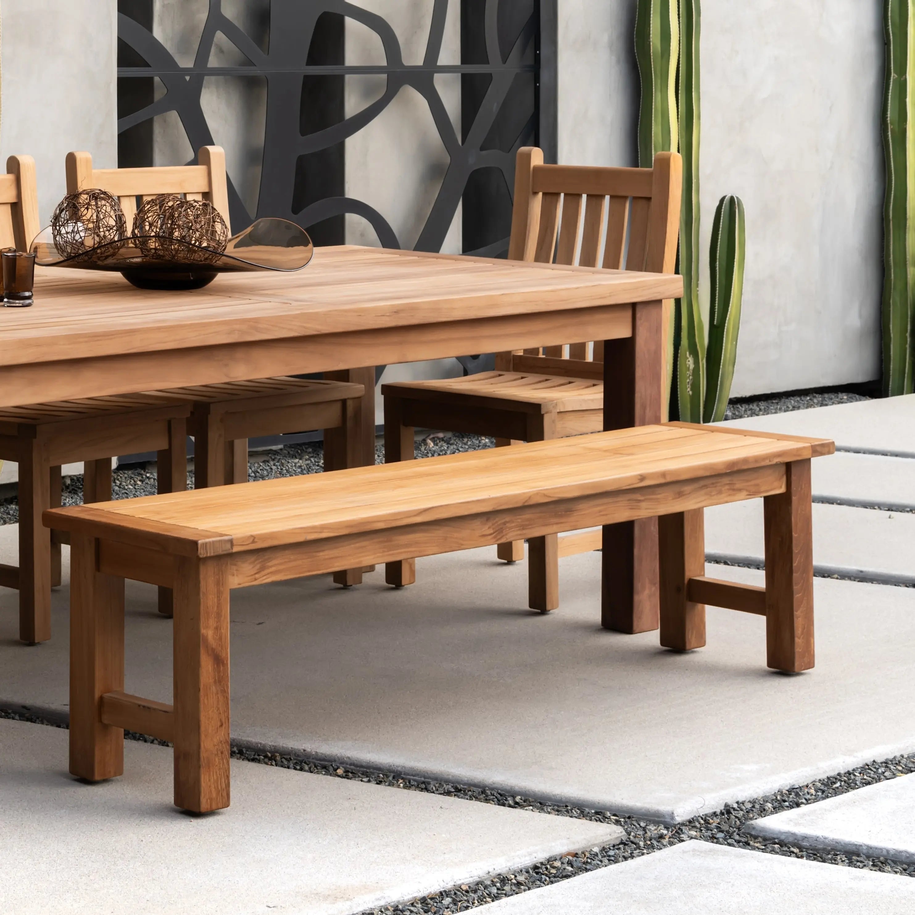 Hampton Teak Outdoor Backless Bench 66" Teak Warehouse