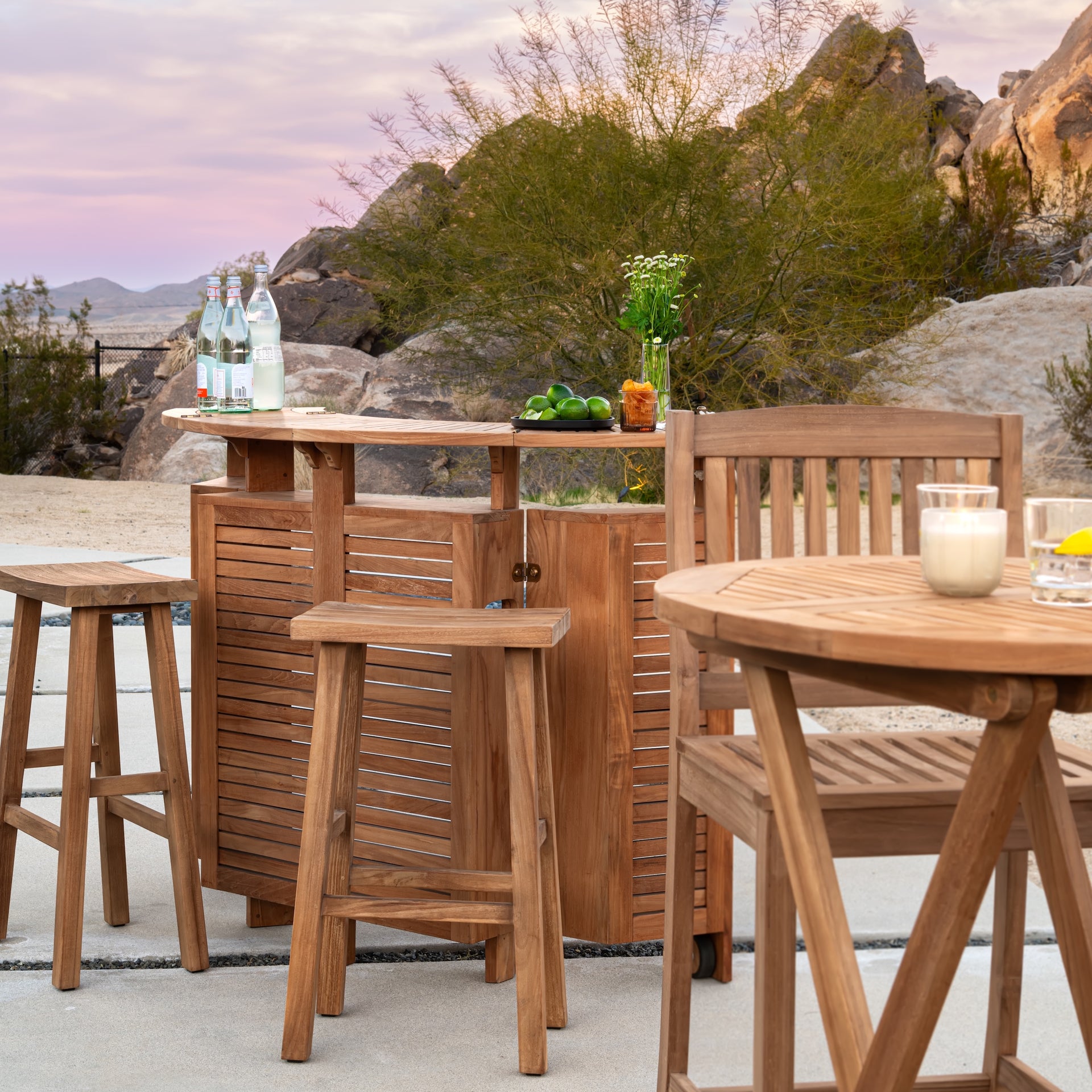 Vail Teak Outdoor Bar Stool