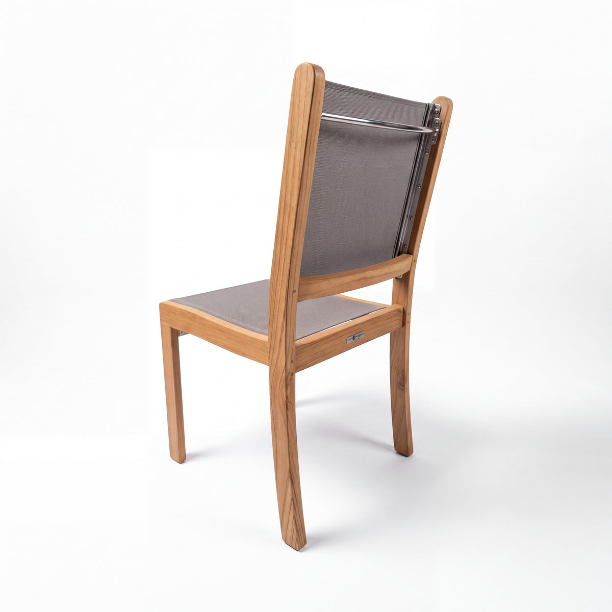 Santorini Teak A-Grade and Mesh Stacking Outdoor Dining Side Chair (Taupe)