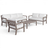 Juliet Weathered (Ready To Ship) Teak A-Grade Outdoor Sofa Lounge Set