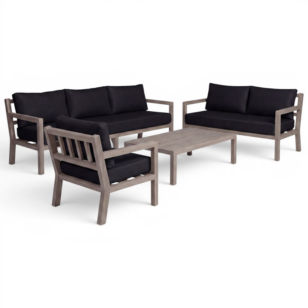 Juliet Weathered (Ready To Ship) Teak A-Grade Outdoor Sofa Lounge Set