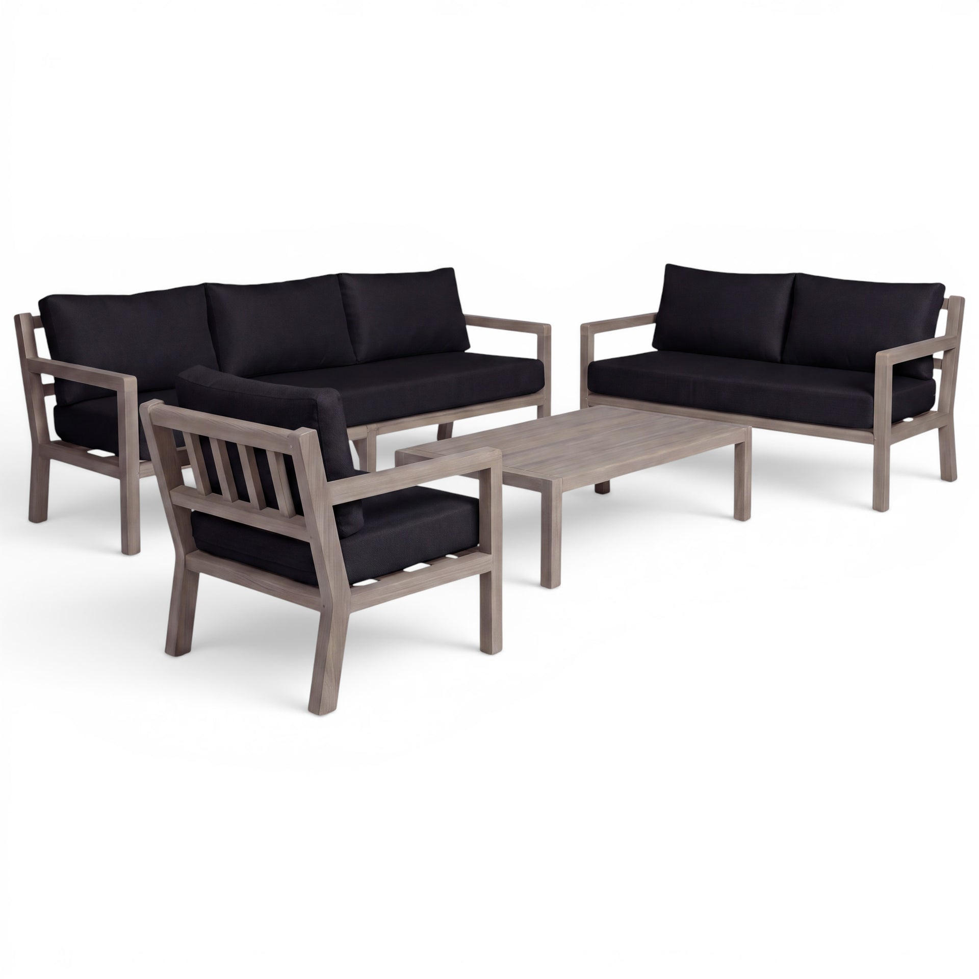 Juliet Weathered (Ready To Ship) Teak A-Grade Outdoor Sofa Lounge Set