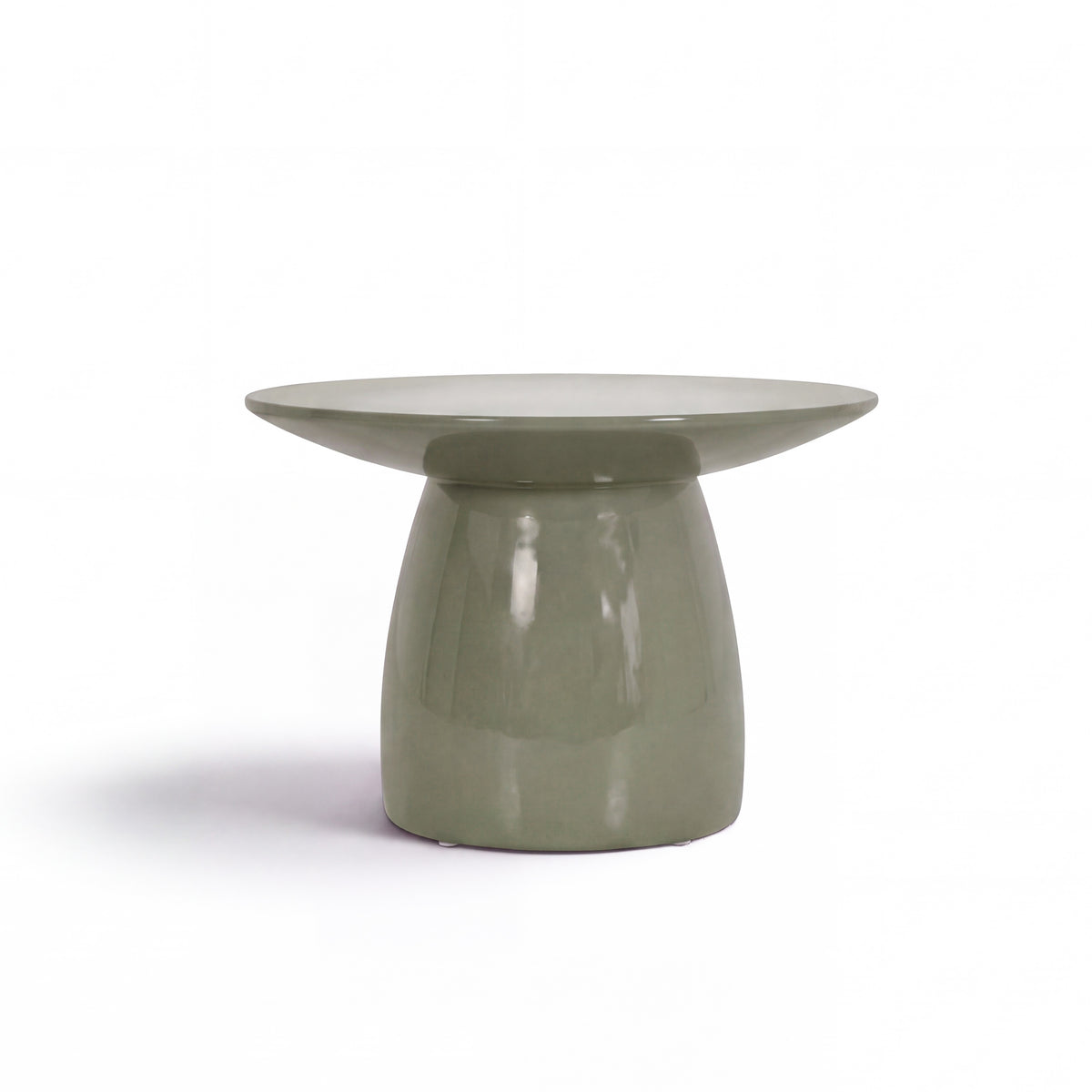 Parlor Fiberglass Outdoor Side Table (Green)