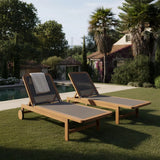 Santorini Curved Teak A-Grade and Mesh Sun Lounger (Taupe)