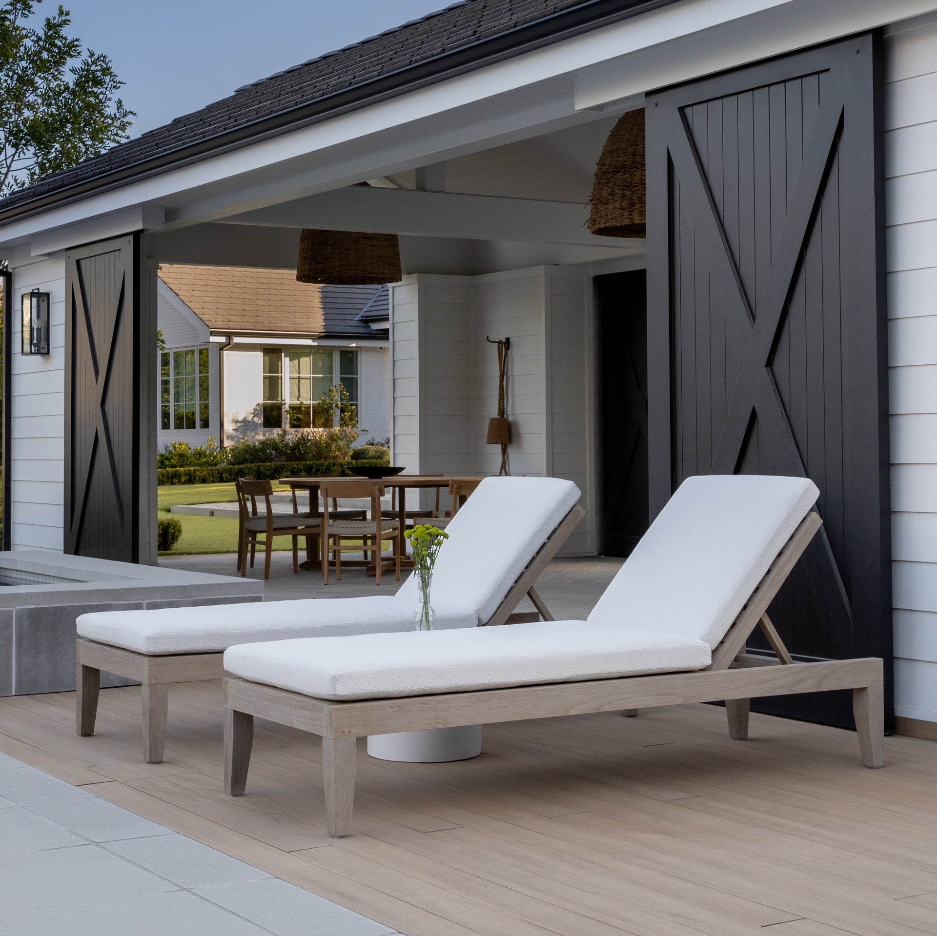 Juliet Weathered Teak Outdoor Sun Lounger