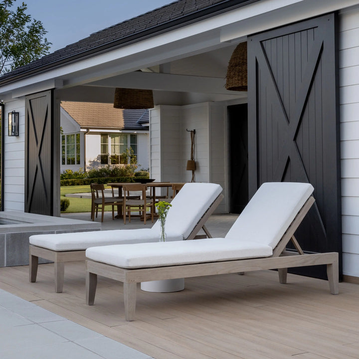 Juliet Weathered Teak Outdoor Sun Lounger Teak Warehouse