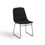 Georgia Wicker Outdoor Dining Side Chair (Black)