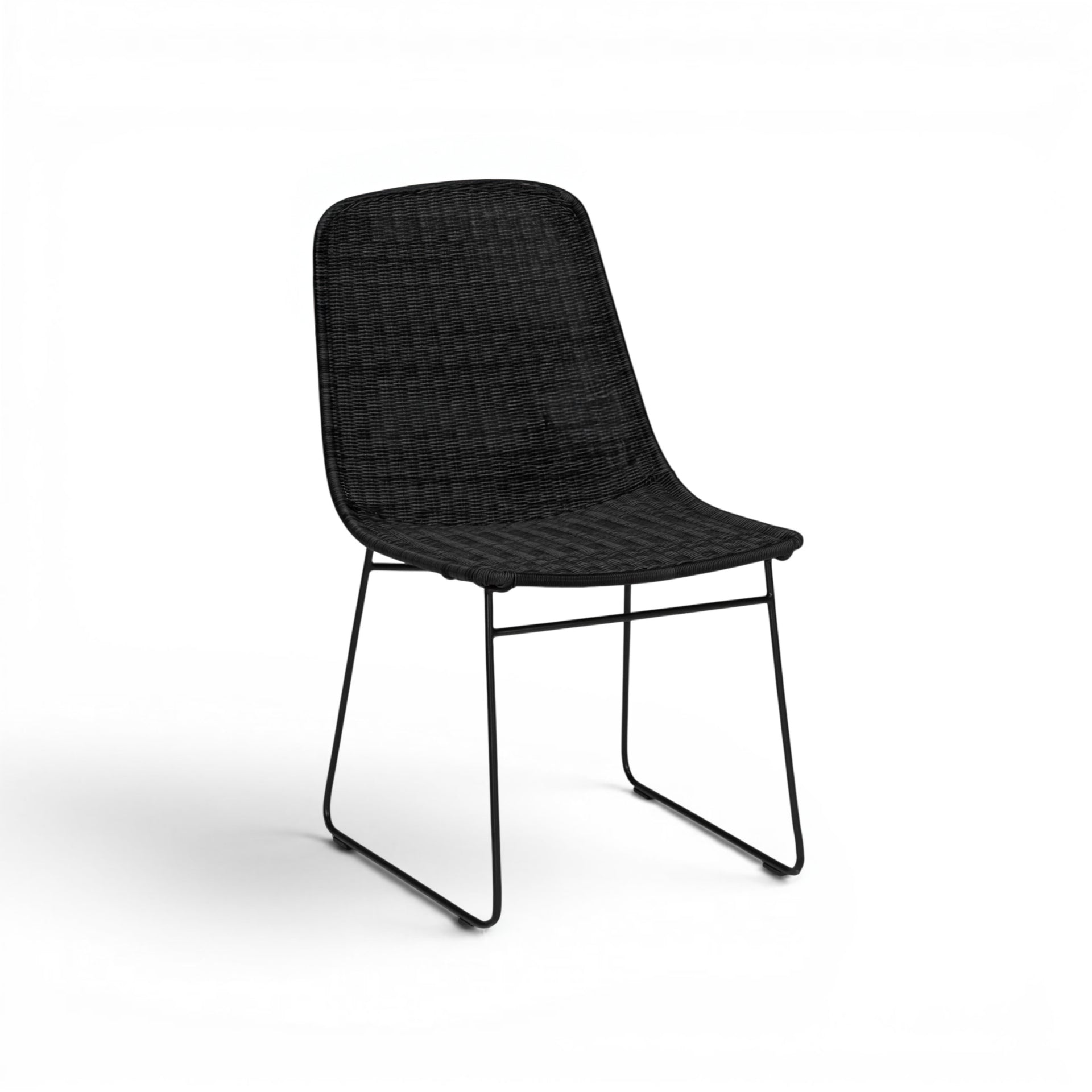 Georgia Wicker Outdoor Dining Side Chair (Black)