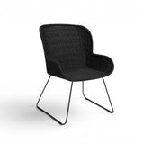 Georgia Wicker Outdoor Dining Arm Chair (Black)