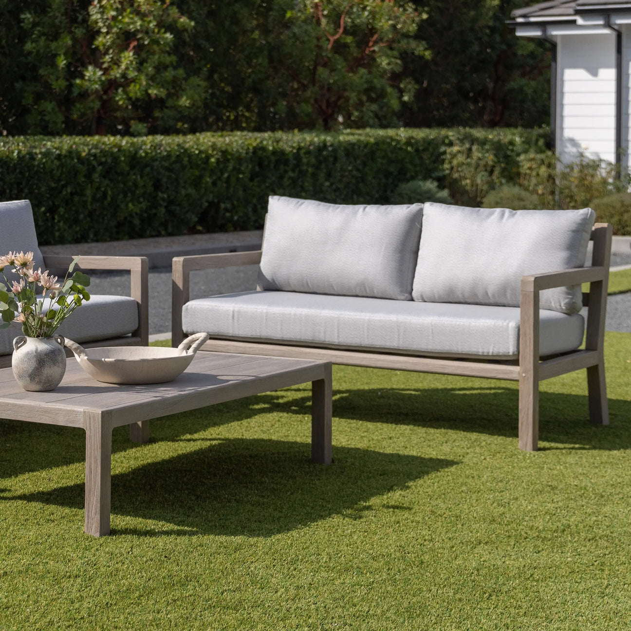 Juliet Weathered Teak Outdoor Loveseat