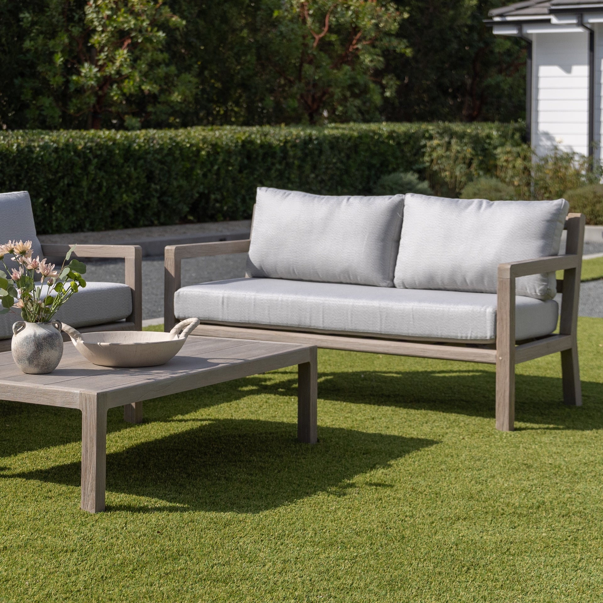 Juliet Weathered Teak Outdoor Loveseat