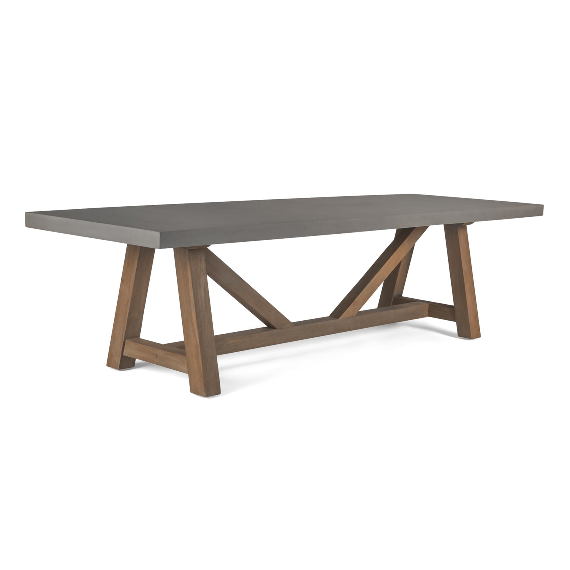 Concrete Outdoor Trestle Dining Table 98" (Grey)