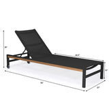 Beverly Hills Aluminum Outdoor Sun Lounger (Black) Teak Warehouse
