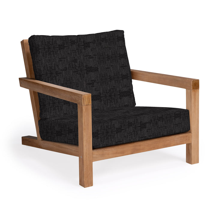 Granada teak outdoor chair with black cushions