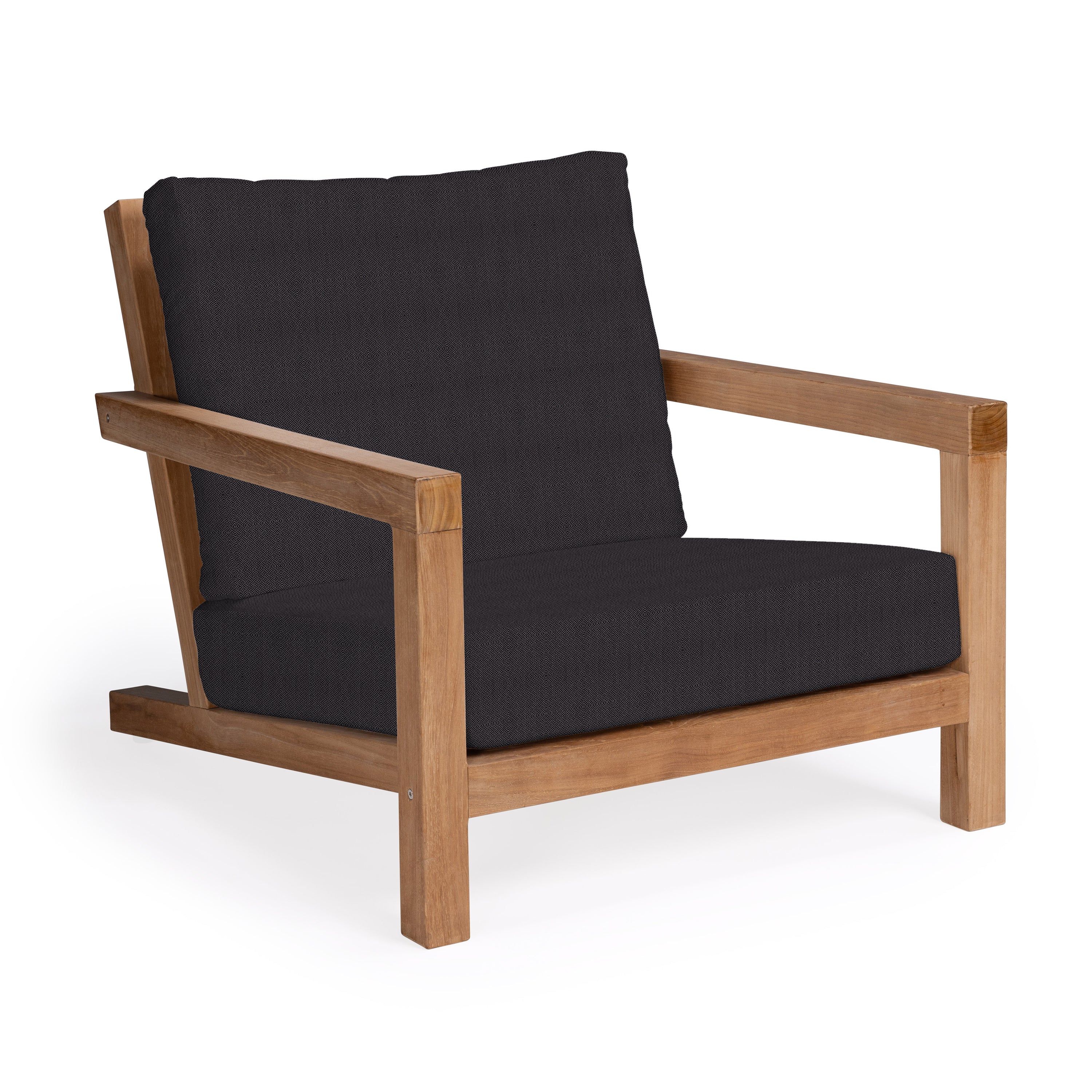 Granada teak outdoor chair with black cushions