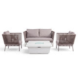 Beverly Hills Loveseat Lounge and Fire Pit Set