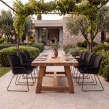 Georgia Wicker Outdoor Dining Arm Chair (Black)