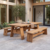 Bradford Teak A-Grade Outdoor Dining Table and Bench Set 94"