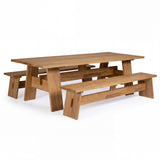 Bradford Teak A-Grade Outdoor Dining Table and Bench Set 94"