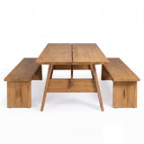 Bradford Teak A-Grade Outdoor Dining Table and Bench Set 94"