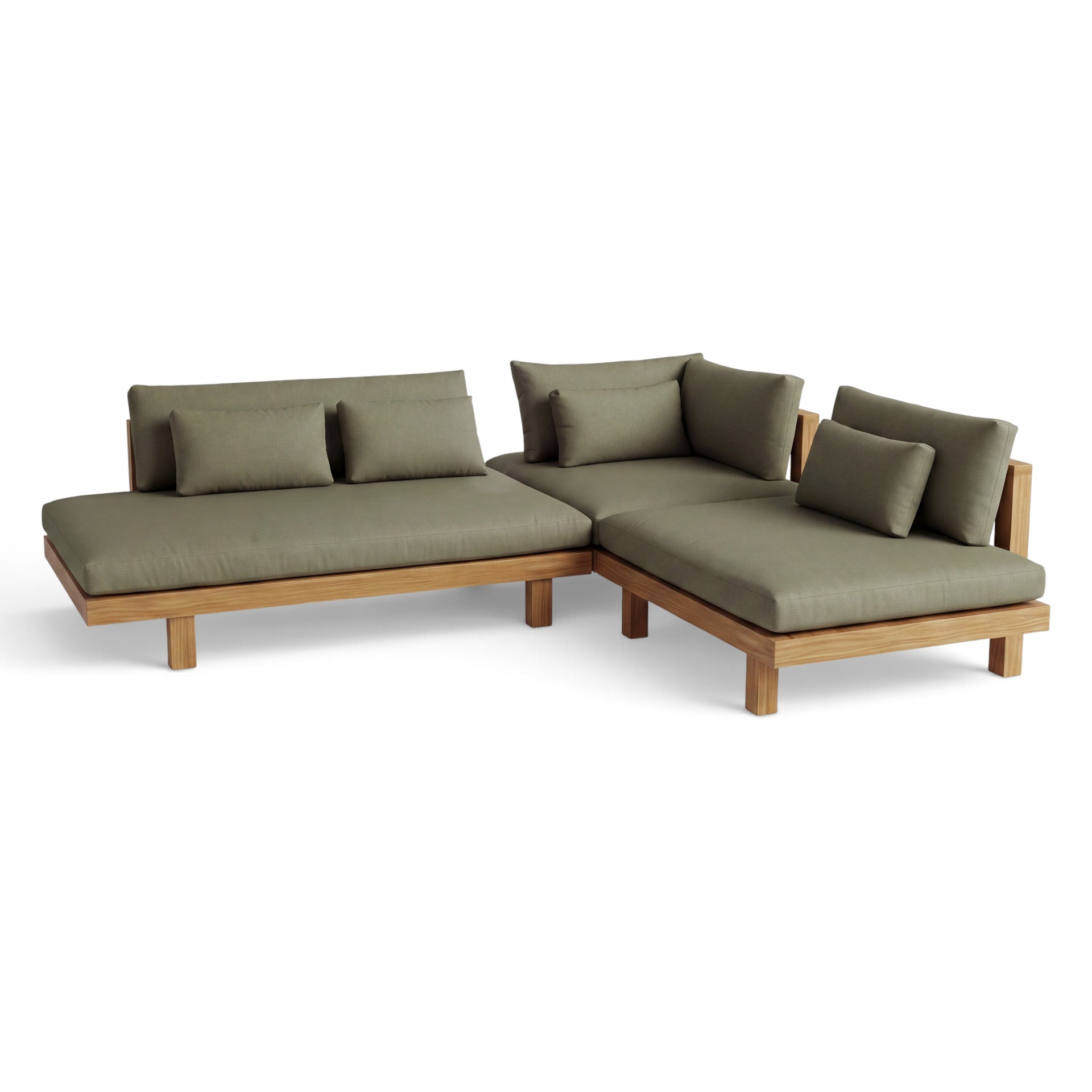 Cabo (Left Arm) RAF (Ready To Ship) Teak A-Grade Outdoor Sectional Daybed Set