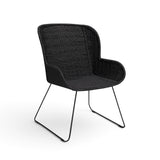 Georgia Wicker Outdoor Dining Arm Chair (Black)