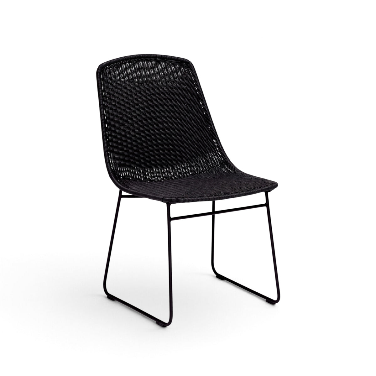 Georgia Wicker Outdoor Dining Side Chair (Black)