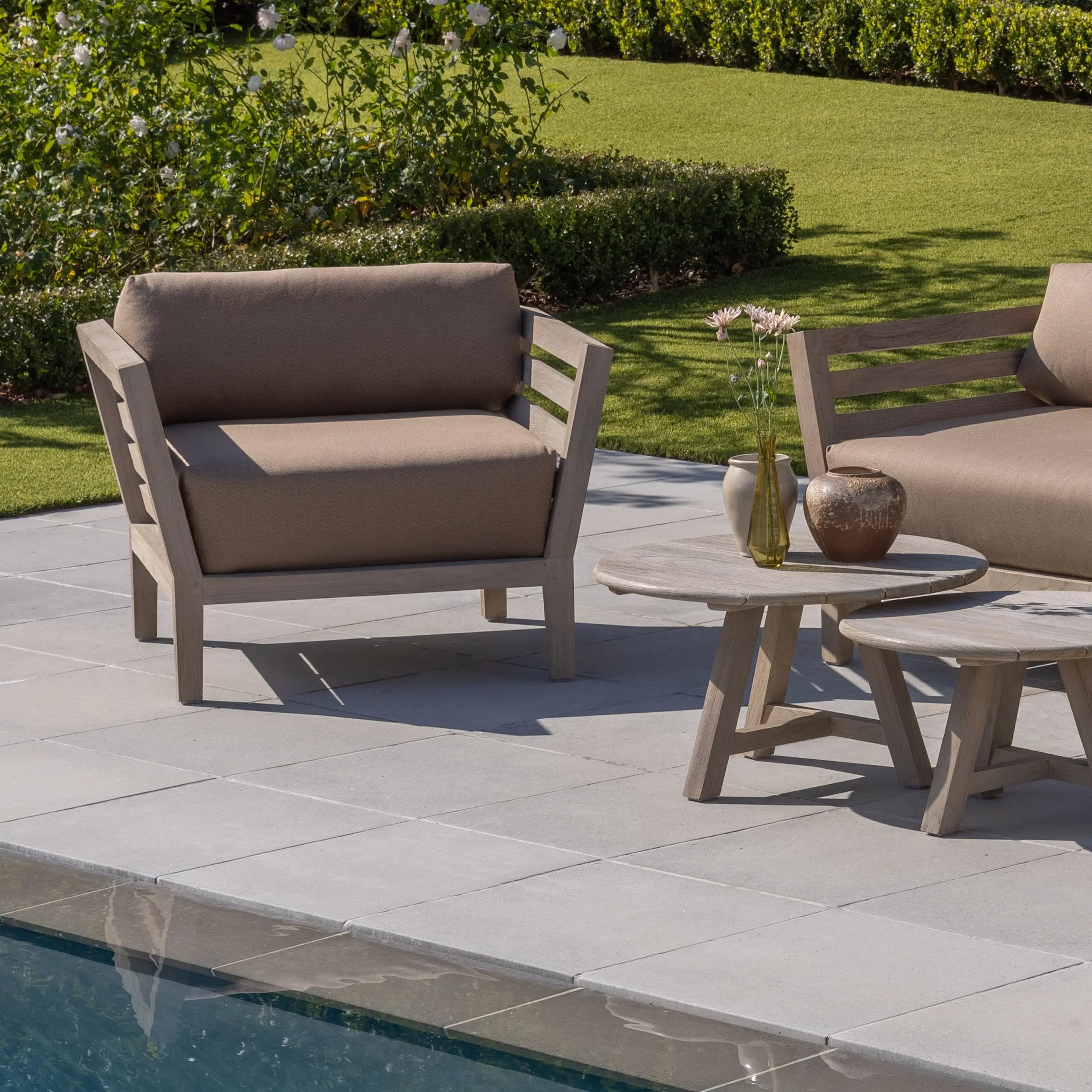 Romeo Weathered Teak Outdoor Club Chair Teak Warehouse